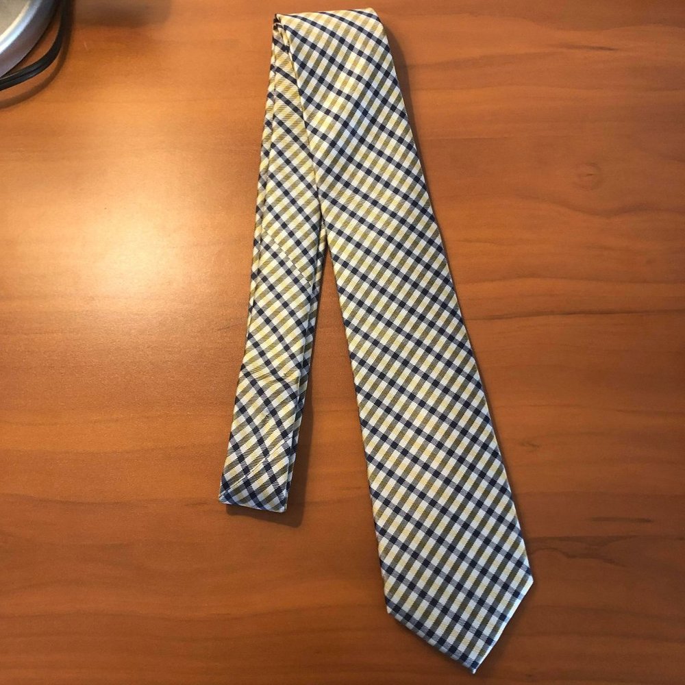 Tommy Hilfiger Yellow Plaid Dress Tie